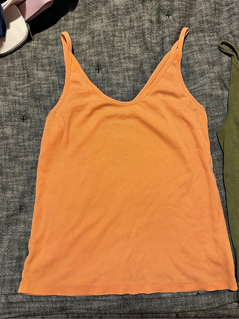 Universal threads  Orange Ribbed Scoop Neck Tank